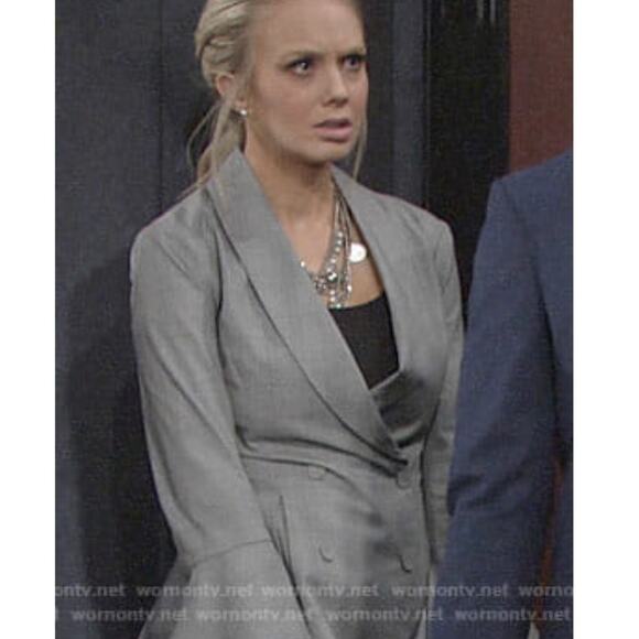 C/MEO Cooperative We Woke Up micro plaid ruffle double breast blazer Medium NWOT - Picture 6 of 16